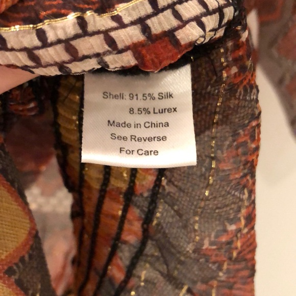 Parker Rust Zigzag Silk Top - Picture 3 of 7